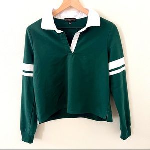 Green long sleeve crop top